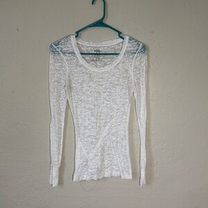 Vanity White Long Sleeve Sheer Top women’s size small